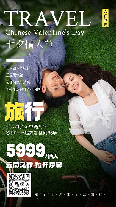 七夕旅游出行摄影图海报