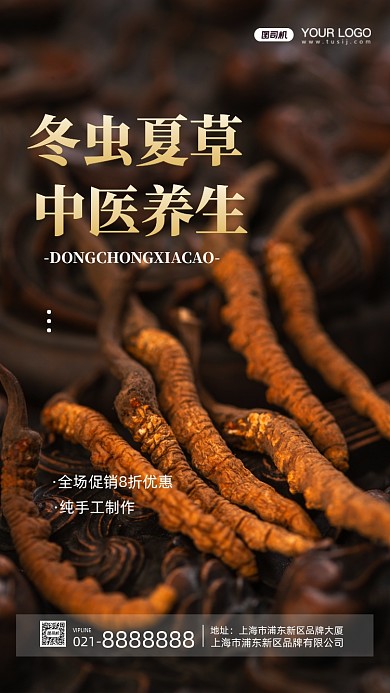 中医养生摄影图手机海报