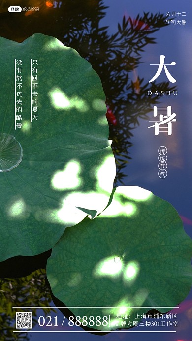 传统节气大暑摄影图海报
