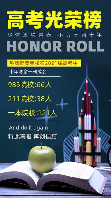 高考光荣榜创意简约摄影图海报