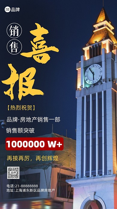 房地产销售喜报摄影图海报