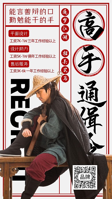 高手通缉令摄影图海报