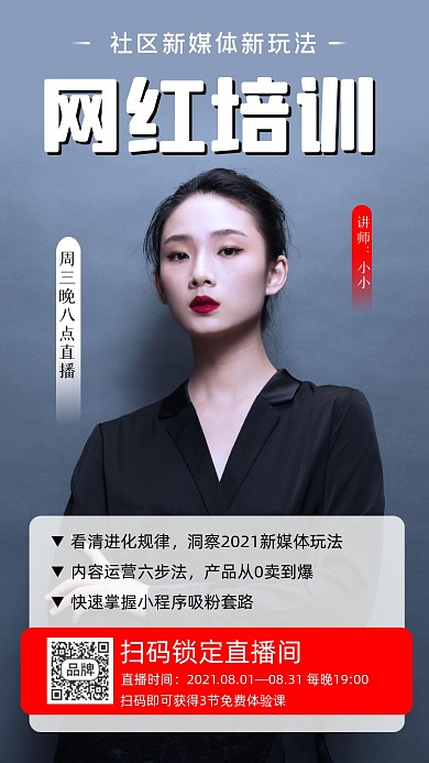 网红培训宣传海报