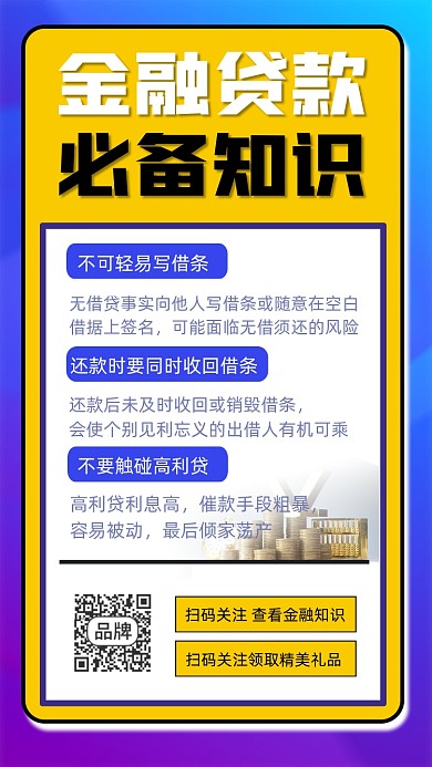 金融贷款知识宣传摄影图海报