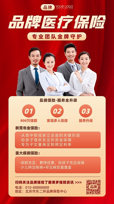 医疗保险服务介绍摄影图海报