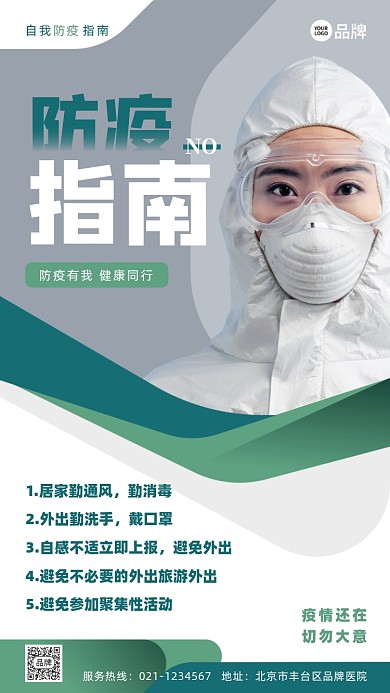 防疫指南宣传摄影图海报