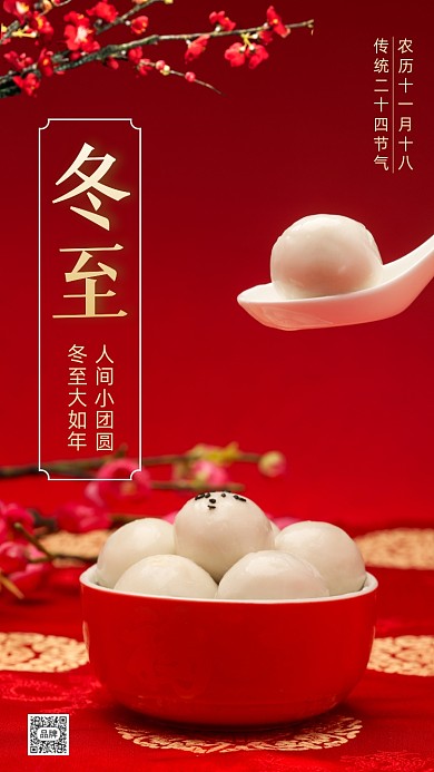 二十四节气冬至摄影图海报