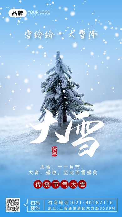 大雪节气冬天摄影图海报
