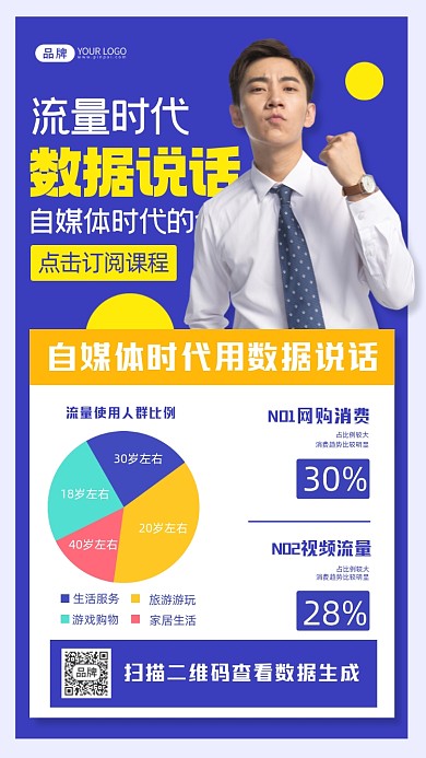 新媒体课程订阅摄影图海报