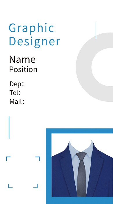 原创蓝色企业工作证