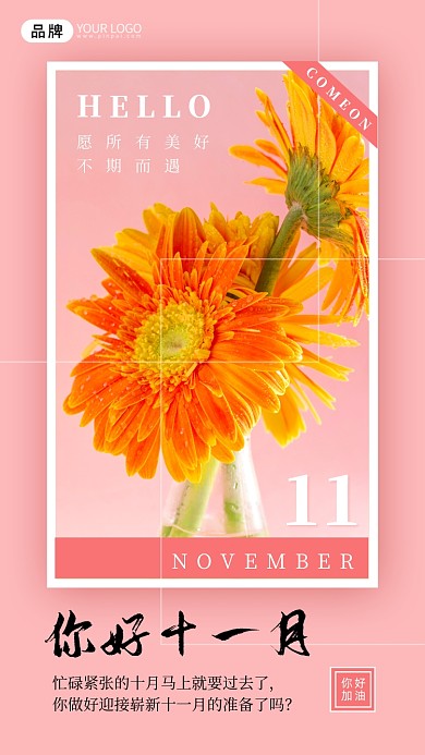 你好十一月摄影图海报