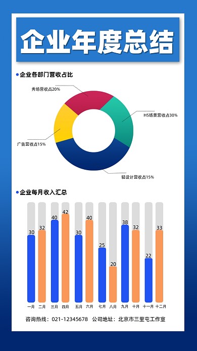 企业年度总结图表摄影图海报