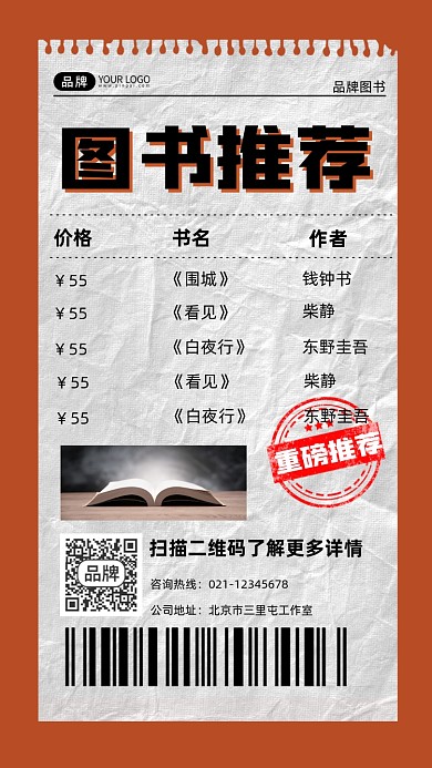 图书推荐宣传摄影图海报