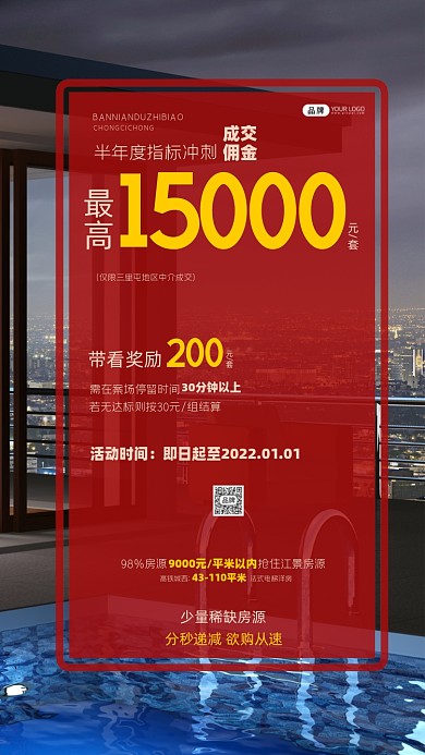 房地产营销红色宣传海报