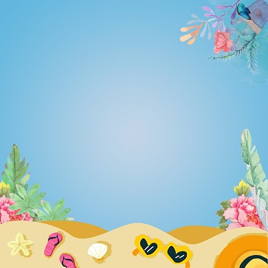 冷色系夏日蓝色清新活力产品主图模板