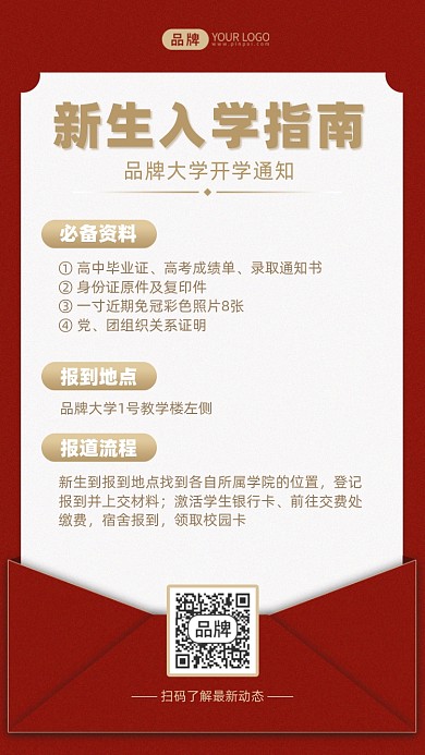 新生入学指南摄影图海报