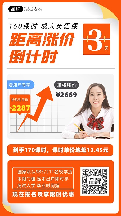 成人英语教育大学生摄影图海报