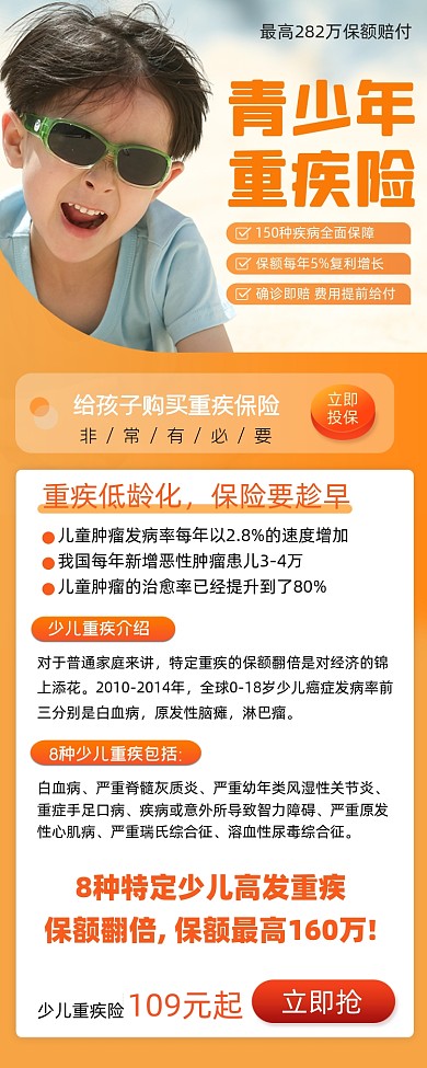 青少年重疾险营销长图