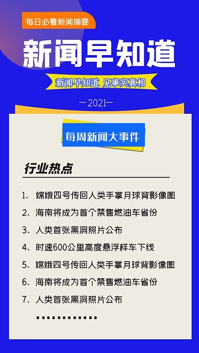 每周新闻资讯海报