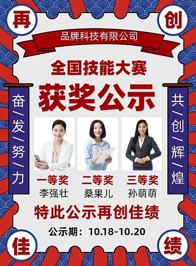 销售佳绩喜报榜单摄影图海报