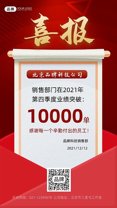 喜报宣传摄影图海报