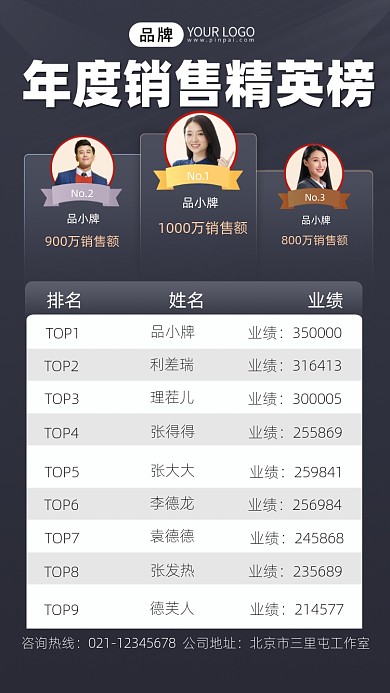 年度销售精英榜宣传摄影图海报