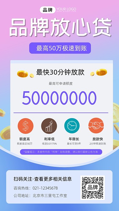 贷款宣传摄影图海报