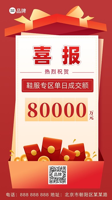 喜报礼盒摄影图海报