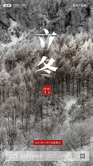 中国传统节日立冬摄影图手机海报