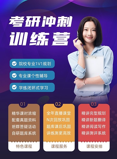 考研冲刺训练营招生摄影图海报