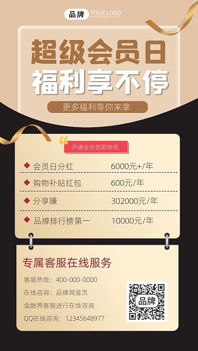 会员日福利宣传摄影图海报