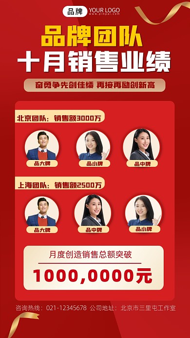 销售战报宣传摄影图海报