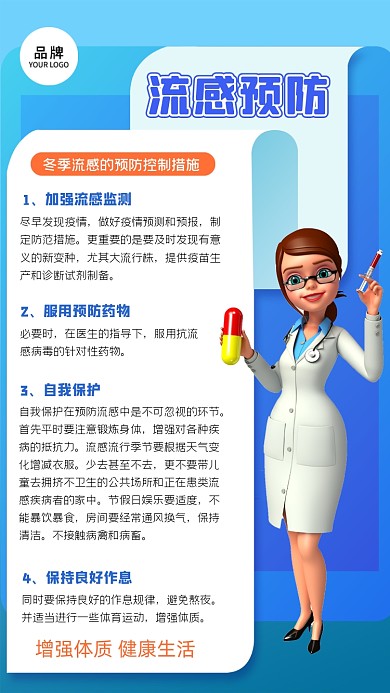 冬季流感预防指南海报