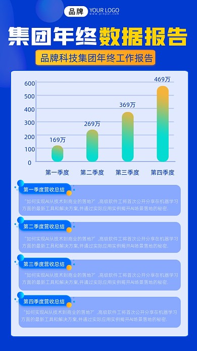 企业年终数据报告图表摄影图海报