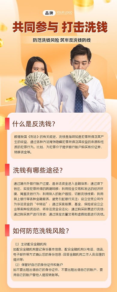 共同参与打击洗钱长图海报