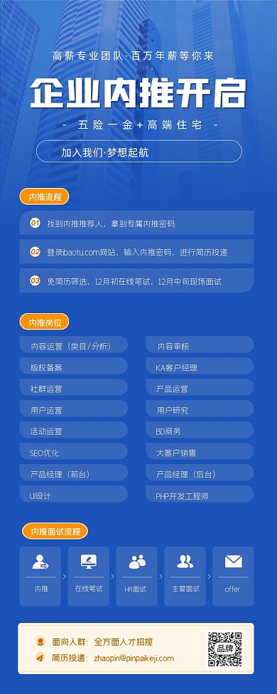 企业内部推荐长图海报