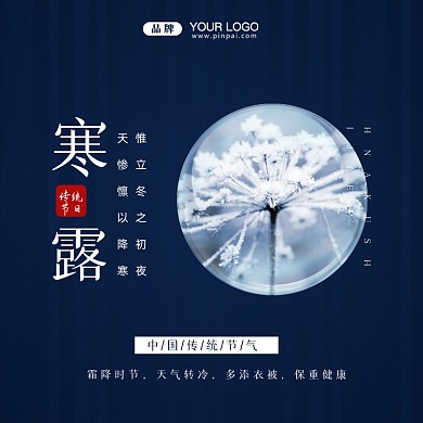 中国传统节气寒露摄影图手机海报