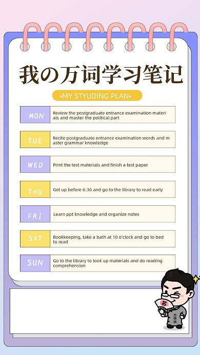 英文笔记思维导图摄影图海报