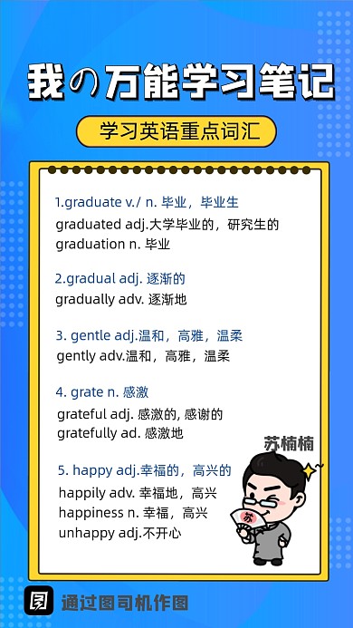 万能学习笔记蓝色海报
