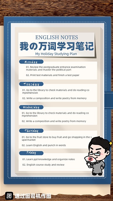 英文笔记思维导图摄影图海报