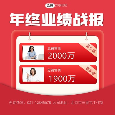 年终业绩战报宣传摄影图海报