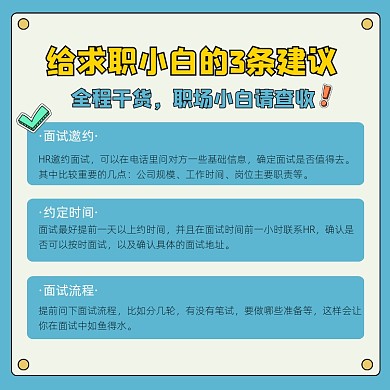 职场小白面试指南摄影图海报