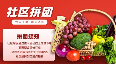 水果蔬菜社团拼团篮子摄影图海报