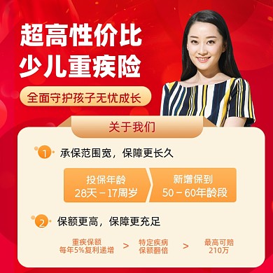 少儿重疾险营销海报
