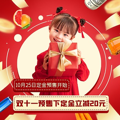 双十一定金预售摄影图海报