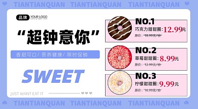 甜甜圈紫色创意手机海报Pro