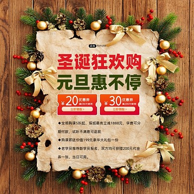圣诞狂欢购培训营销海报