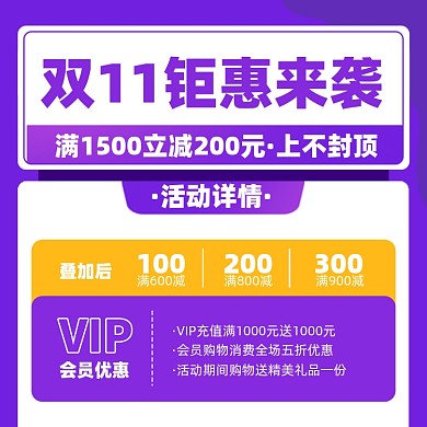 双十一满减优惠摄影图海报