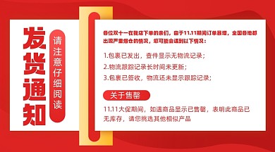 双十一发货通知摄影图手机横图海报