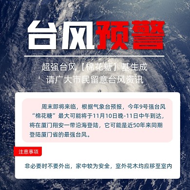 台风预警方图海报